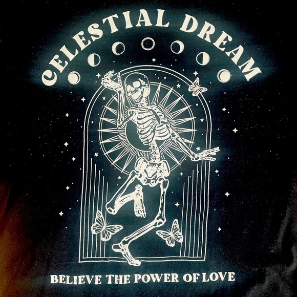 T-shirt Large Black Social Scene Celestial Dream Believe The Power of Love - Picture 1 of 3